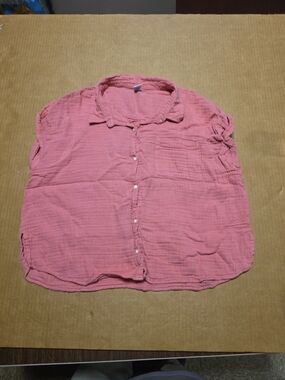 Old-Navy Women's Size S Pink Button Down Short Sleeve Blouse